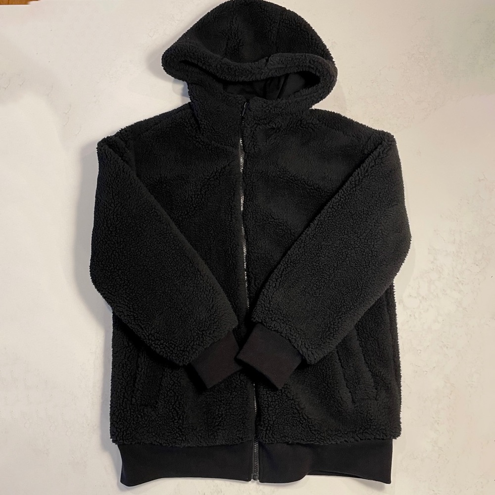 Gap oversized Sherpa coat, black, small